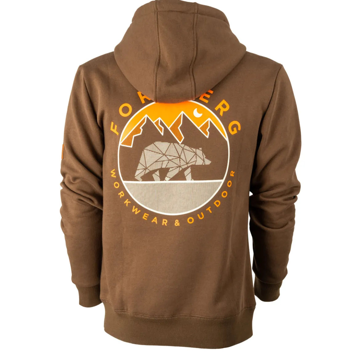 FORSBERG brauner Hoodie mit Logo auf Brust und Rücken