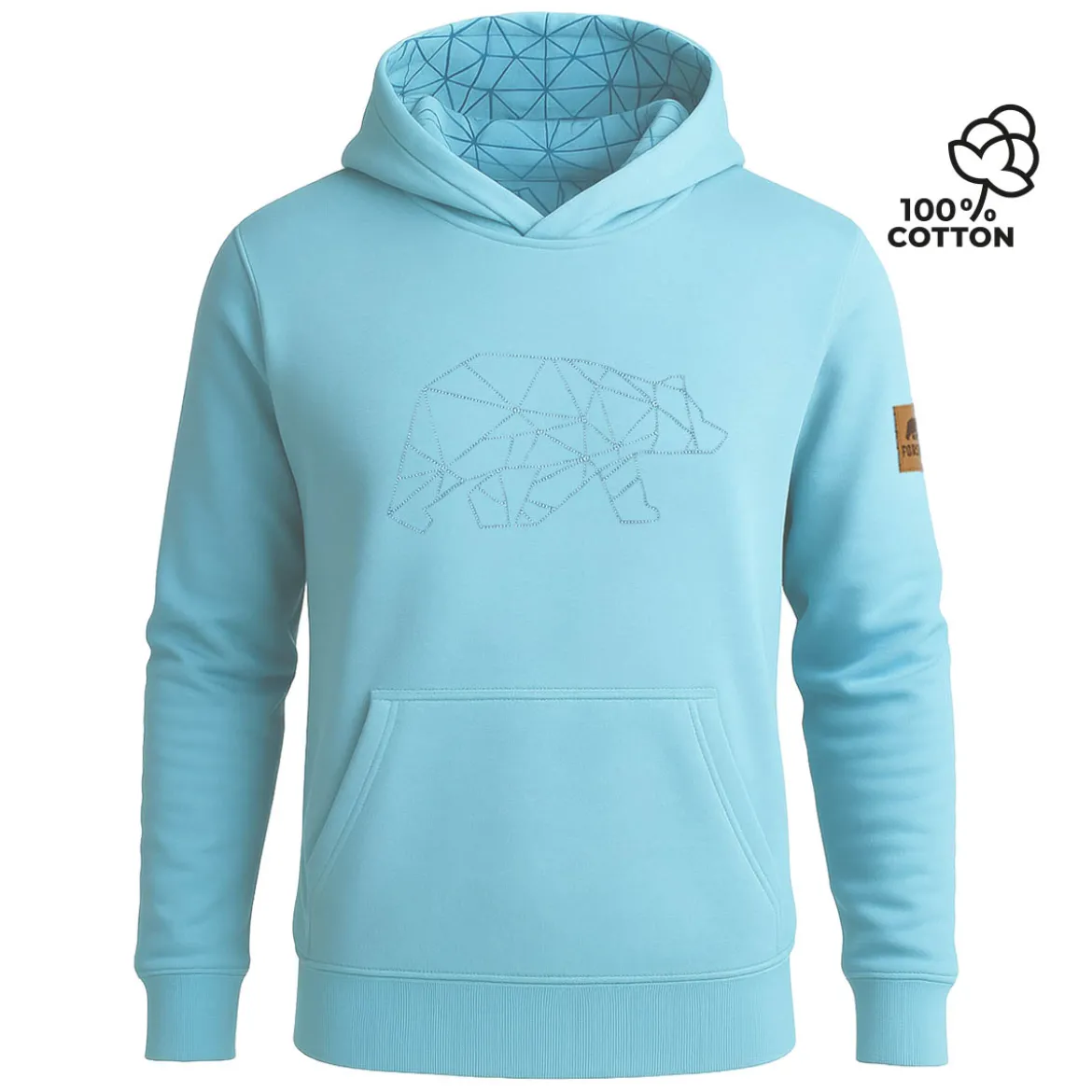 FORSBERG Hoodie mit gesticktem Polygonbär
